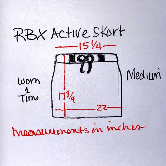 RBX Active Skirt/Skort Size Medium Black Worn Once - Picture 7 of 9